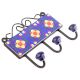 Navy Blue And Yellow Floral Tiles Hooks